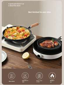 1 Stück 7,87/10,23 Zoll Gusseisenpfanne mit Holzgriff, Tortillapfanne, Gusseisenpfanne. Sie hat eine antihaftbeschichtete Oberfläche und eignet sich für die Zubereitung von Omeletts, Steaks, Frikadellen, Speck und Pfannkuchen. Dies ist ein vielseitiges Kochwerkzeug für die Zubereitung von Frühstück und Pfannkuchen.