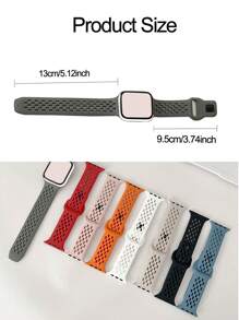 Cool Summer Sports Silicone Strap For Apple Watch 38 40 41 42 44 45 46 49mm Fashion Watch Strap Breathable Hole Design For Apple Watch Series 10 9/8/7/6/5/4/3/2/1/SE Buckle Watch Band