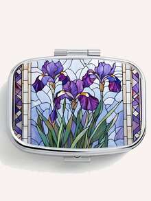 1 Stück tragbare Schmuckbox mit Iris-Muster, Mini elegante Schmuckbox/Pillendose, ideal als Geschenk zum Geburtstag, Party, Jahrestag, für Familie/Freunde/Partner/Freundin