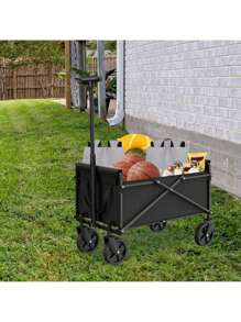 Tuenort 1pc 220LBS Garden Wagon, Heavy-Duty Collapsible Cart, Foldable Wagon, Folding Outdoor Utility Yard Cart, Camping Gear And Equipment, Large Capacity, Portable Grocery Wagon, All-Terrain Cart For Carring Christmas Decorations & Home Decor