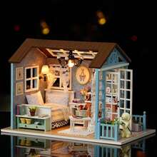 Vintage Style Miniature House DIY Handmade Assembly Model, Birthday Gift For Friends, Stress Relief Toy