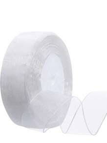 1 pezzo di nastro in organza trasparente, nastro bianco per pacchi regalo per matrimoni, docce nuziali, compleanni, anniversari, per incartare profumo di fiori, forniture per feste