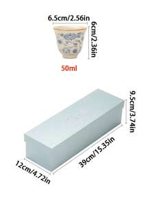 1 Stück/1 Set Ru-Brennöfen blühende Blumen Teetasse, Keramikmaterial, luxuriöser retromoderner Kung-Fu-Tee-Zeremonie-Becher, elegante Teetasse zum Empfangen von Gästen und Freunden, Geschenkbox-Verpackung zum Verschenken, geeignet für Nachmittagstee und Kaffee zum Schulbeginn