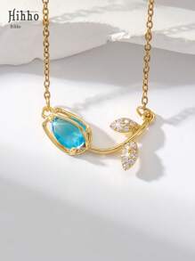 Hihho 1pc Adjustable Stainless Steel 18K Gold Plated Tulip Necklace, Suitable For Women, French Fashion Style, Fit For Party, Date, Office Wear, Valentine's Day Gift