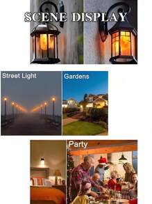 4 pezzi Lampadine a LED a effetto fiamma, attacco E26/E27, lampadine a fiamma per Ognissanti, lampadine gialle a luce tremolante con effetto capovolto, 4 modalità di luce a fiamma, per Natale, feste, decorazioni per interni ed esterni.