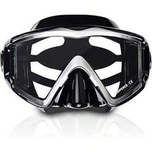 Adult Pano 3 Scuba Diving Mask, Tempered Glass Snorkel Mask Anti-Fog Swim Mask No Leakage Swim Goggles With Nose Cover Snorkeling Gear For Snorkeling, Freediving, Swimming - Clear Blue - View 10