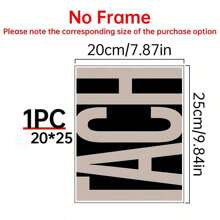 1pc Letter TACH Canvas Art Print-Modern Art Decoration Classic Style Wall Decoration, Suitable For Home Office, Bathroom, Living Room, Bedroom-Ink Printed Letter Art Poster, Suitable For Indoor/Outdoor-Art Seasonal Spring And Summer Wall Art Decoration.