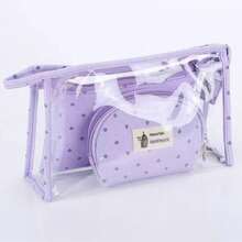 NECESSAIRE KIT COM 3 FEMININA MODERNA ORGANIZADOR ACESSORIO - Roxo - Visão 1