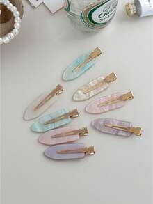 OUSEON Kẹp tóc bằng nhựa acetate – Thiết kế liền mạch & lấp lánh vàng, 4 màu | Phụ kiện tóc cho nữ, kẹp càng cua, kẹp tóc cài đầu, đồ dùng học tập, phụ kiện tóc, phụ kiện đội đầu, ghim cài tóc - Nhiều màu - Xem 2