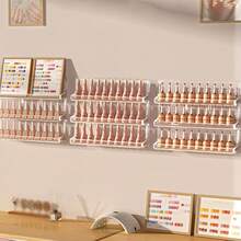 1pc Transparent PET Material Multi-Layer High Capacity Wall-Mounted Sturdy Nail Polish Display Stand For Nail Salon, Beauty Studio - Organized Display, Easy Color Selection, Improve Tidiness - Clear - View 3