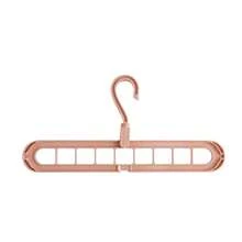2pcs 9-Hole Folding Clothes Hangers, Multi-Functional Non-Slip Plastic Portable & Wall-Mountable Closet Organizer, Rotatable, For Wardrobe, Bedroom, Dorm, Simplified Storage All Seasons
