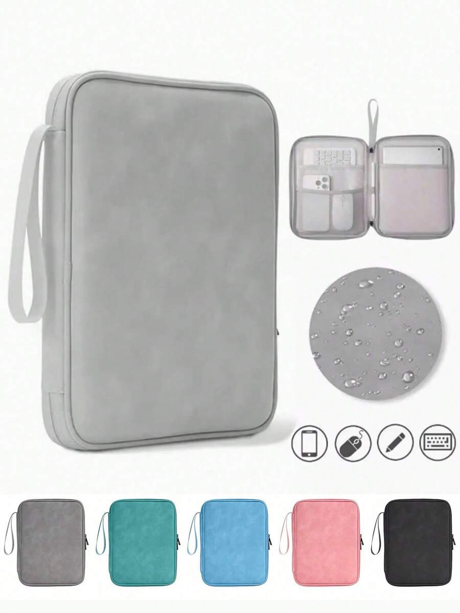 PU Leather Tablet Carrying Bag, Suitable For 11"/13" Tablet, Slim Laptop Sleeve, Lightweight Shock-Absorbing & Water-Resistant Notebook Case - Multicolor - View 1