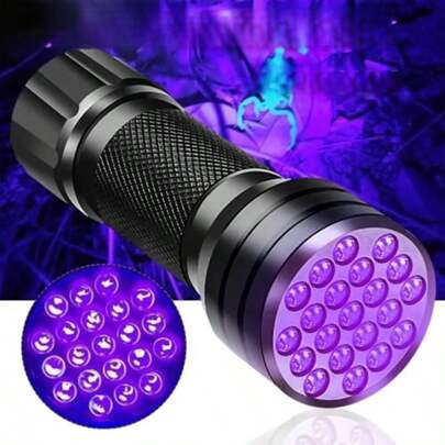 1pc 51LED UV Violet Light Flashlight, 395nm Money Detector, Pet Urine &Fluorescent Agent Checker
