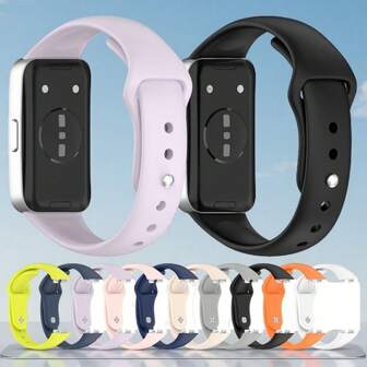 硅胶腕带适用于华为 8/9/10 腕带，时尚、多彩、耐用的表带，快速可拆卸设计，透气、防汗、耐用，适合运动和商务使用