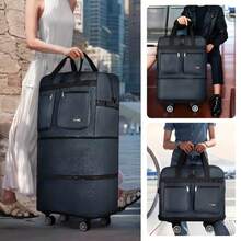 New York Xpress MEX-30,36,40, Expandable Foldable Rolling Duffel Bag With Removable Spinner Wheels - Grey - View 2