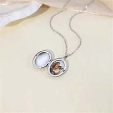 [Personalizado] Colar com moldura oval para fotos, você pode abrir e imprimir o pingente de moldura em forma de O, colar com corrente, acessórios de joias, casamento, animal de estimação, dia das mães, dia dos pais, presente de casal