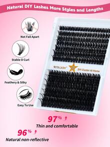 RITALASH 280 CHIẾC/168 CHIẾC Lông mi cong D 21 kiểu tự làm Bộ mi giả dài nhiều độ dài Bộ mi giả mềm mại và thoải mái kèm nhíp gắn mi tại nhà cho cuộc sống hàng ngày, hẹn hò và tiệc tùng - màu đen - Xem 3