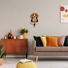 1 pièce Horloge murale décorative en bois avec queue de chien remuante, fonctionnant sur pile, pendule simple et mignon. Décoration idéale pour la chambre, le salon, la classe, le terrain de jeu, la ferme. Cadeau idéal pour la Saint-Valentin, la Fête des enfants, les anniversaires, les fêtes, la rentrée scolaire, le Ramadan, le Nouvel An