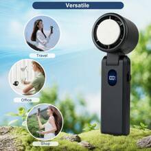 1pc Outdoor Portable High-Speed Handheld Fan With 3600mAh Battery, 100-Speed Adjustable, USB Rechargeable, Quiet And Fast Cooling, With Lanyard For Summer Travel/Camping