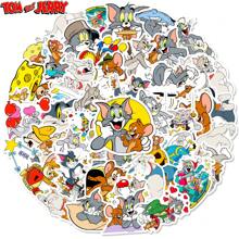 TOM AND JERRY. 50 PIEZAS Pegatinas de dibujos animados Tom y Jerry, Pegatinas decorativas de gato y ratón en versión de role-playing para fiesta, laptop, estuche de lápices, guitarra, equipaje, pegatinas de animales lindas para niños, adolescentes y adultos [Licenciado oficialmente]