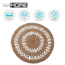 Well Home Round Braided Jute Rug With An Openwork Design. Free Shipping Within 24/72 Hours. - Beige - View 3