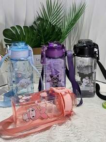 Sanrio قدح قهوة محمول 800 مل/27 أونصة مقاوم للحرارة العالية من مادة البي سي مع رسومات كارتونية جميلة من سانريو (سيناموroll, ميلودي, كورومي) مناسب للاستخدام اليومي والسفر والعمل، هدية عيد ميلاد جيدة