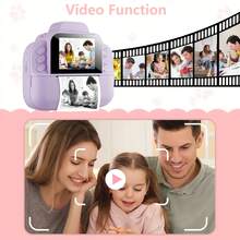 儿童相机即时打印，高清视频数码相机玩具，带卷纸，男孩女孩圣诞生日礼物，适合 6-12 岁儿童的便携式相机玩具，蓝色、粉色、紫色 - 返校 - ZSK-多色 - 查看 9