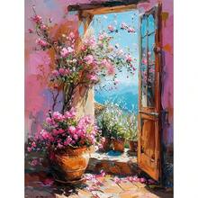 1pc Quà tặng Vintage Trừu tượng Đầy màu sắc Graffiti Phong cảnh Thị trấn Tranh Canvas Nghệ thuật Treo tường Hiện đại Cửa sổ Cảnh biển Áp phích Thẩm mỹ In Trang trí Phòng khách Khung tùy chọn - Nhiều màu - Xem 9