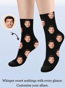 1 Pair Custom Face Socks, Custom Photo Sock, Custom Printed Socks, Personalized Funny Face Socks, Custom Picture Socks, Put Any Face On The Socks, Anniversary Gift, Valentine Gift, Birthday Gift, Wedding Gift,Colorful,Cute,Adorable,Contracted,Funny,Custom,Unique,Customized,Personalized,Ideal Gifts For Him,Ideal Gifts For Her,Boyfriend,Girlfriend,Family,Friends,Her, Fall