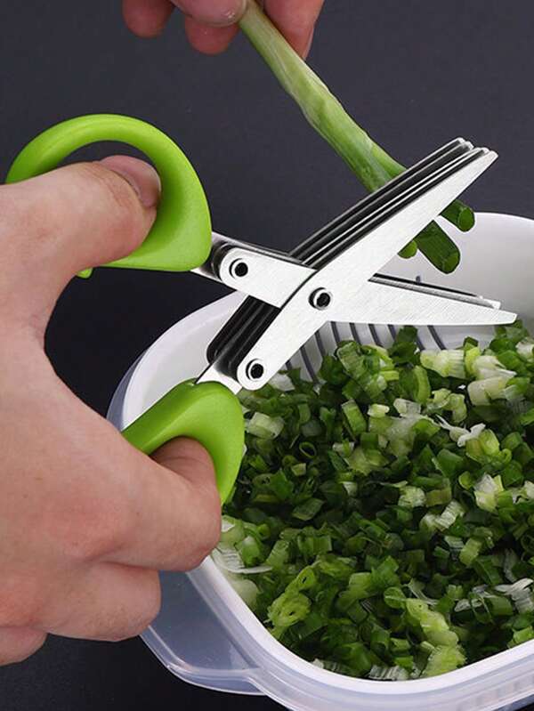 5 Layers Stainless Steel Multifunctional Kitchen Shears For Cutting Scallion