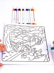 1pc Cozy Crime Scenes: 42 Page Coloring Book For Adults And Teens, Super Cute Designs Of Cozy, Hygge Spaces For Relaxation (Cozy Spaces Coloring) Gifts For Friends & Couples & Family Back To School, For Relaxation [Hand-Drawn Essential] Cozy Coloring Book For Beginners, Sketching And Relaxation, Bold And Simple Large-Scale Designs