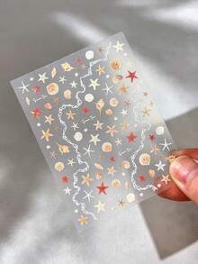 1 miếng dán móng tay hình vỏ sò và sao biển 5D, hình dán tự dính chủ đề đại dương - Dụng cụ và trang trí móng tay, phù hợp cho bé gái và phụ nữ, cho mùa thu/đông, Giáng sinh, mùa hè, thích hợp cho việc làm móng tại nhà và tại salon. - Nhiều màu - Xem 8