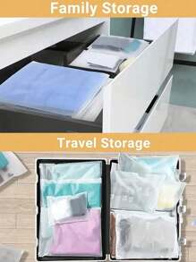 2/5/10pcs Shirt Packing Bag Set, Sealed Polyester And Plastic Bags, F Waterproof, Ultra-Lightweight, Foldable, Portable, With Vents And Frosted Zipper Lock - Perfect For Clothes, Jeans, Pants, T-Shirts And Travel StorageResealable Bag, Hospital Bag Maternity Essentials Travel Storage Bag Organizer Space Saving Storage Bag Shoes Cosmetics Travel