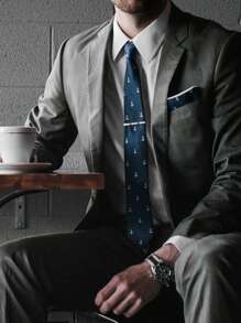 1/4 PCS Tie Tack Pins Tie Clips For Men Father's Day/Valentine's Day Gift Silver Necktie Bar Pinch Clip Set 2.3 Inch Metal Clasps Business Professional Fashion Designs