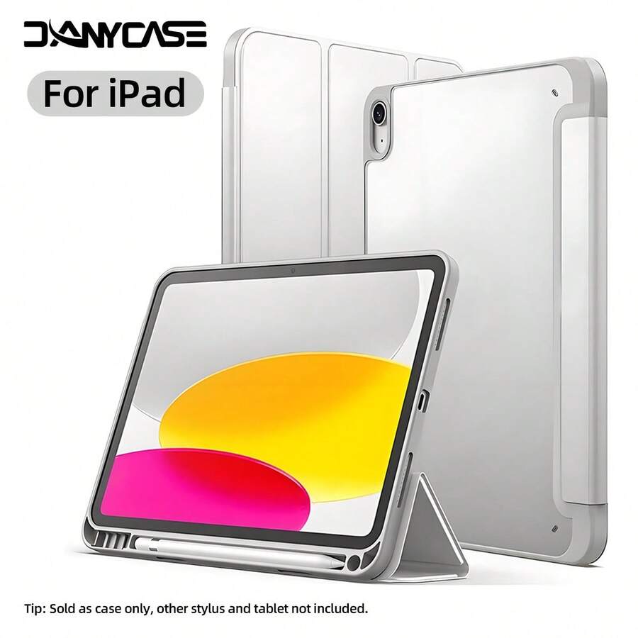 2025 New Transparent Tablet Protective Case, Compatible With IPad 11th Gen A16, 10th Gen, 9/8/7th Gen 10.2", Pro 12.9", Air 11/13", M3 2025, Air 4/5, 10.9", Pro 11", Mini 7/6, Shock-Proof Protective Cover - Grey - View 1