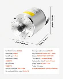 3000W Electric Brushless DC Motor, 60V 4800rpm Go Kart Electric Motor, Electric Dirt Bike Motor Engine For E-Bike Motorcycle Scooter DIY - 3000w 60V 4800rpm - 查看 7