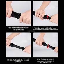 Baseball Bat LED Flashlight AluminumAlloy Focusable Zoomable Super Bright Self Defense Mace Light Tactical Baton Emergency Torch - Black - View 8