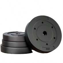 1pc Rubber Coated Dumbbell Plate, 1-3kg, 28mm Diameter Hole, Gym - Black - View 2