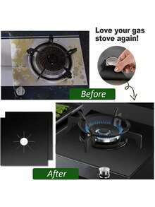 Set de 2 piezas/4 piezas/8 piezas Almohadilla protectora para estufa de gas, Cubierta para estufa de gas, Accesorios de cocina, Protector antiadherente para superficie de estufa de gas, Almohadilla de limpieza para protección de superficie de estufa de gas