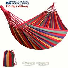 Hamaca para exteriores de gran resistencia, con capacidad de 450 lbs, durable y portátil, incluye correas para árboles y bolsa de transporte, apta para camping, patio, jardín y uso en interiores - tela roja, 102.36x31.5 pulgadas
