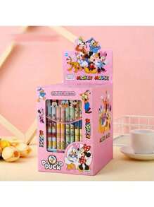 2/4/6/8/12pcs Mickey Mouse Style Erasable Neutral Pens, Cartoon Straight Ballpoint Pens, Stationery Set, Mickey Mouse House Design, Cute & High-Quality, Perfect For Graduation Gift, Birthday Gift