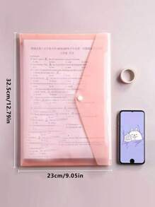 5/10 piezas Carpetas con botón a presión, Fundas de plástico A4 para documentos, Bolsas de almacenamiento transparentes para artículos de oficina, papelería, pequeños regalos, accesorios, exámenes de estudiantes, archivos de documentos, tonos de color Macaron/apagados, Material PP, Carpetas, Carpetas de color Macaron, Bolsas de datos resistentes al agua, Regalos de temporada de regreso a clases (mezcla de colores al azar), Útiles escolares