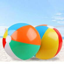 1/3/5/9/10个装沙滩球,夏季充气六色彩虹泳池水上派对装饰,适用于草坪、沙滩、沙滩团队游戏、礼品、派对用品、沙滩必备品、泳池游戏、游泳游戏、充气游戏 - 彩色 - 查看 2