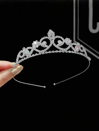 1pc Simple & Fashionable Princess Crown Headpiece, Birthday Gift For Girls, Party Accessory