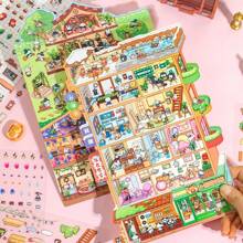 DIY 3D House Stickers, Fun DIY Stickers Scene, DIY Stickers Scene Make Your Own Favorite Cabin, For Pass The Time, Perfect For Winter, New Year