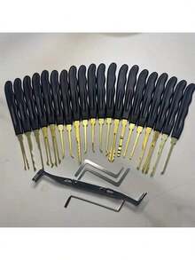 24件套精密钩锁开锁工具套装，便携式不锈钢维修工具，开锁工具组，男士专用