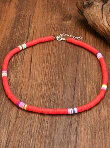 Colier colorat din argilă polimerică, colier cu pandantiv din lut moale, în stil european și american de vară, potrivit pentru activități în aer liber