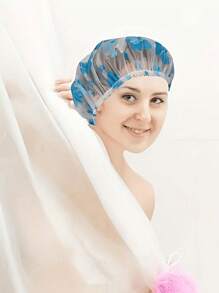 6/4/2 Touca de Banho Ajustável Estampada, Alta Qualidade, Reutilizável, Com Faixa Elástica, para Mulheres em Spa e Salão
