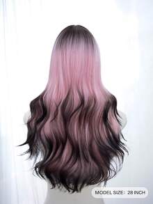 Synthetic Heat-Resistant .Long Natural Wave Hair, With Bangs , Multi Color ,Daily Natural, Smooth And Realistic Wig(Excluding Accessories), Halloween - Multicolor - View 6
