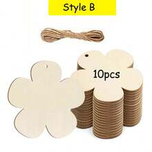 1 Set Multi-Functional Wooden Pieces - DIY Painting, Craft Decorations, Suitable For Holiday Decor - Popsicle Shaped Wooden Pendants, Ideal For Party, Wedding, Birthday, Holiday Crafting And Back To School - Multicolor - View 15